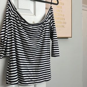 Off shoulder striped blouse